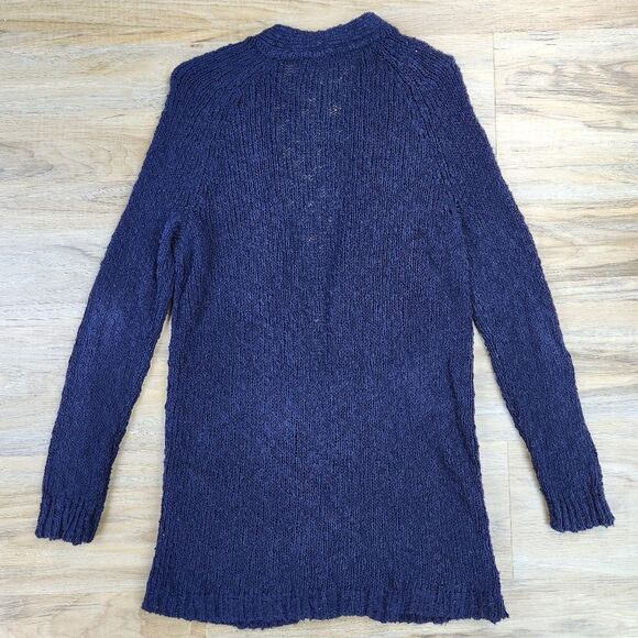 💛Forever 21 Bluish Black Knit Open Front Cardigan Sweater Small - Picture 4 of 11